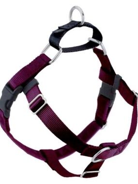 Two Hounds No-Pull Freedom Adjustable Burgundy Dog Harness with Euro leash